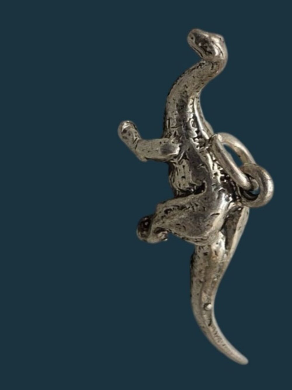 Sterling Silver Brontosaurus Charm Dinosaur Artist Signed 925 Dangling  Jewelry
